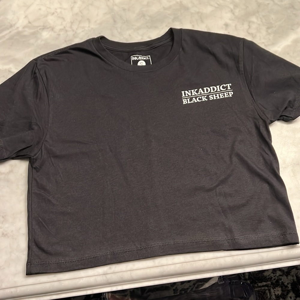 Ink Addict. Black Sheep. Crop Tshirt. Women’s Small. NWT - Picture 2 of 5